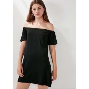 Off the Shoulder Black Mini Dress